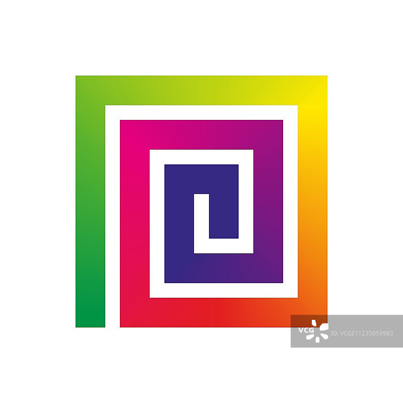 方形彩虹螺旋图片素材