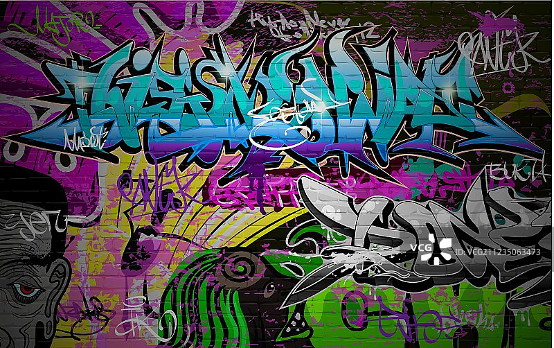 涂鸦墙艺术背景图片素材