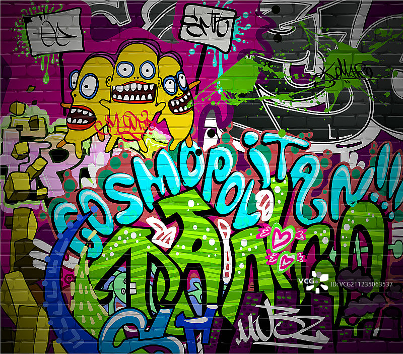 涂鸦墙城市艺术背景图片素材