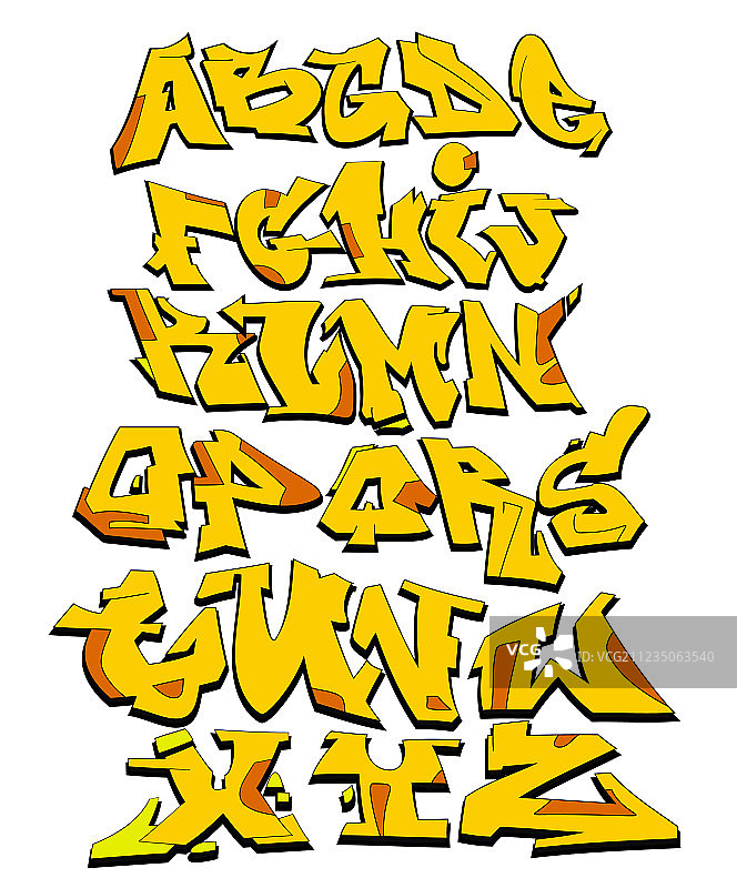 涂鸦字母城市字体图片素材