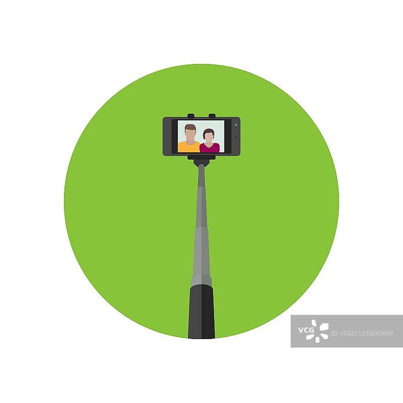 带自拍杆的自拍图标图片素材