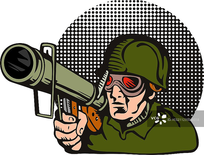 士兵瞄准火箭筒图片素材