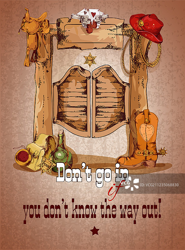 狂野西部酒吧海报图片素材