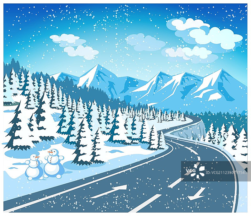 冬季山地景观图片素材