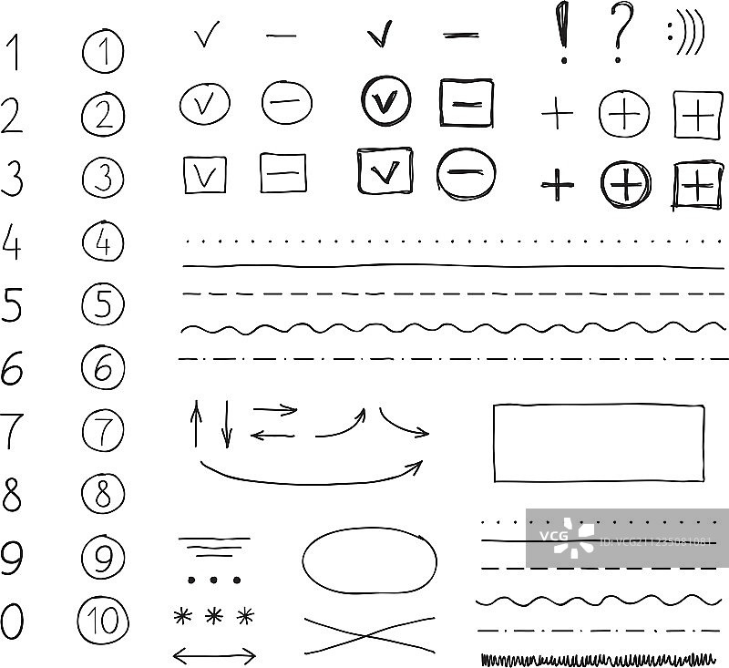 手绘标记元素图片素材