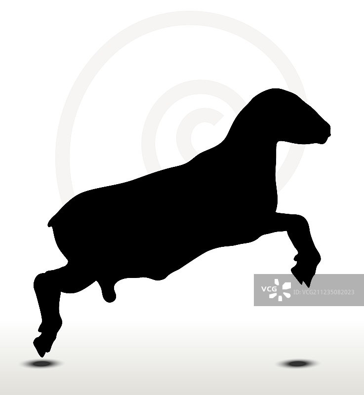 跳跃姿势的绵羊剪影图片素材