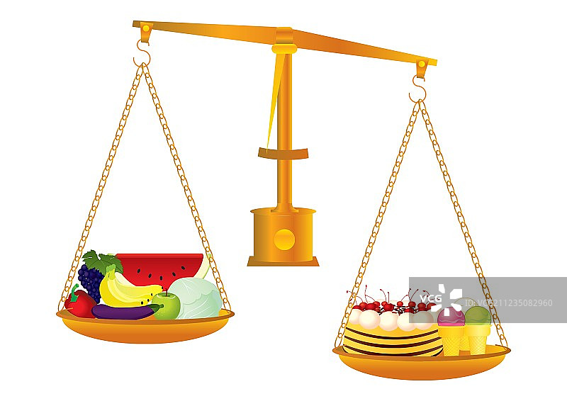 健康与不健康的食物图片素材