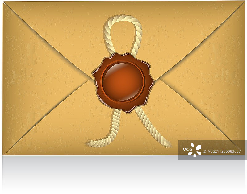 带有火漆的密封信封图片素材