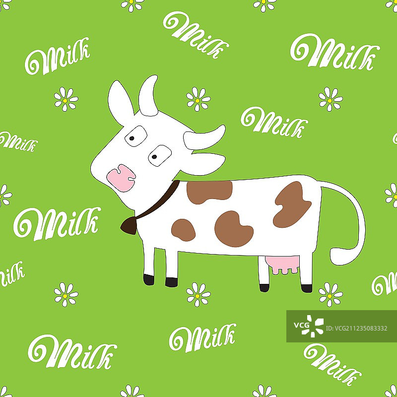 无缝奶牛图案图片素材