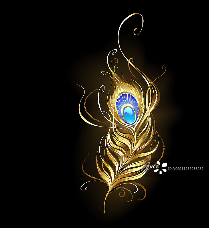 金色孔雀羽毛图片素材