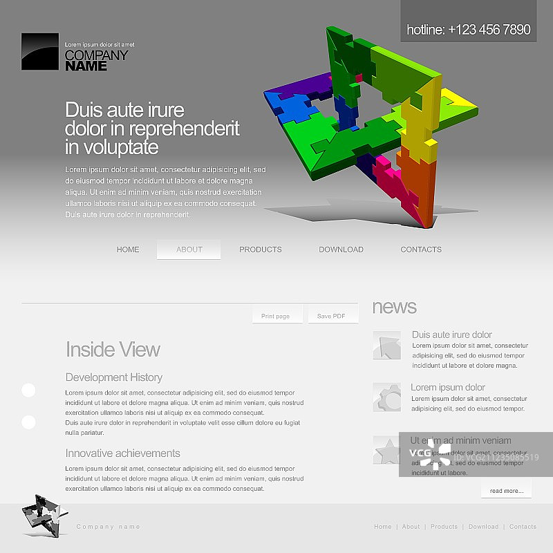 灰色网站模板图片素材