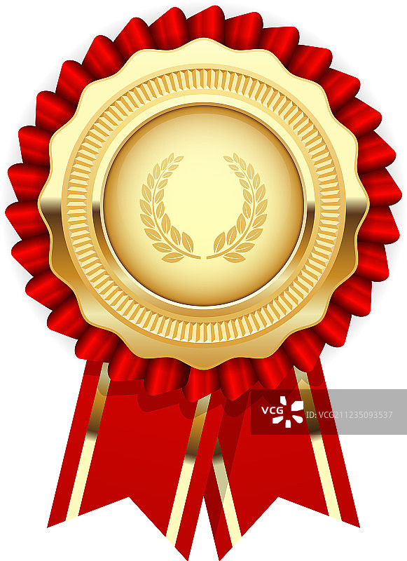 空白奖励模板 - 带有金色奖章的玫瑰花图片素材