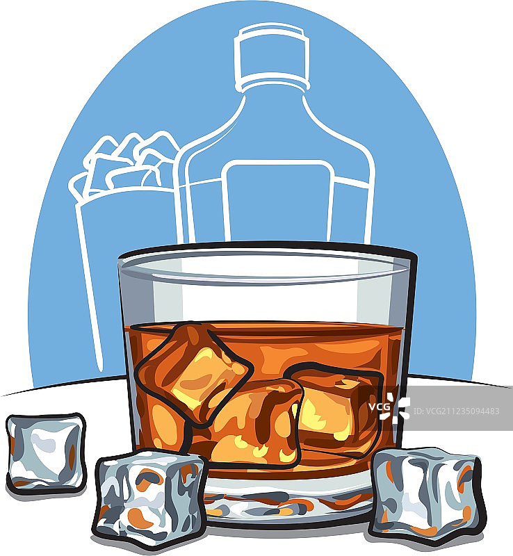 苏格兰威士忌加冰图片素材