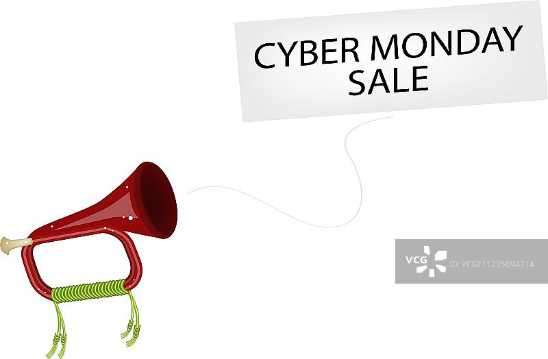 吹响网络星期一旗帜的军号图片素材