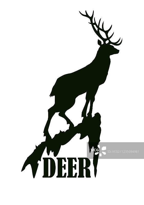 岩石上的鹿logo设计模板图片素材