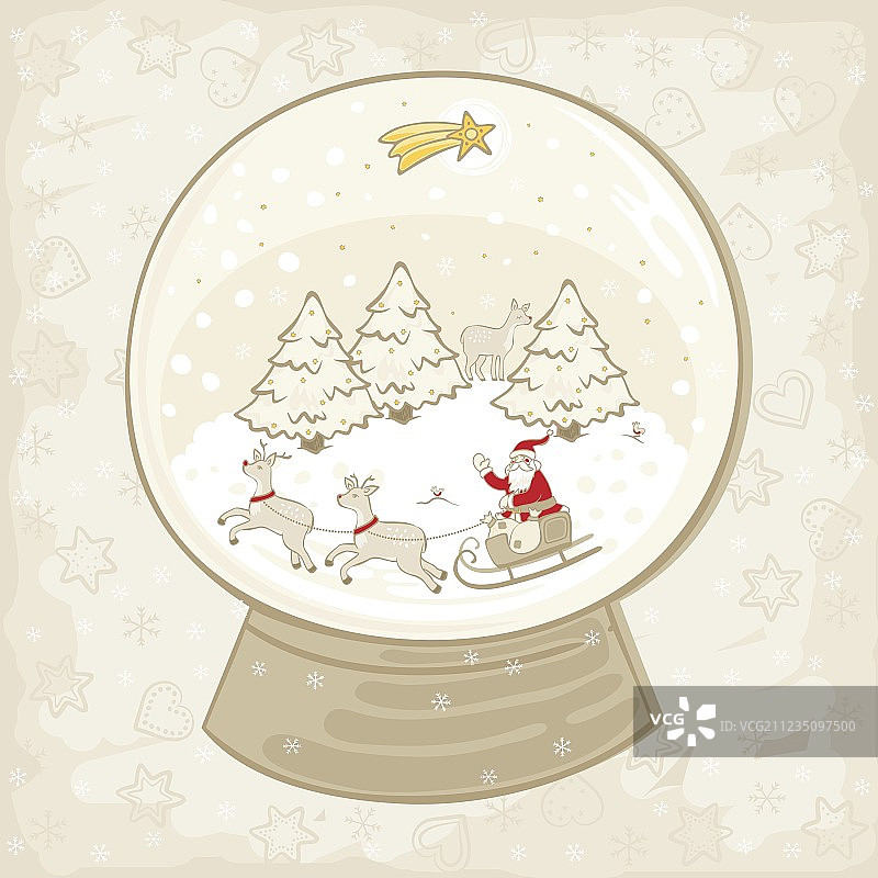 雪花玻璃球中心装饰品图片素材