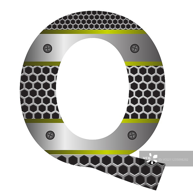 穿孔金属字母Q图片素材