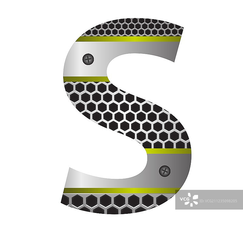 穿孔金属字母S图片素材