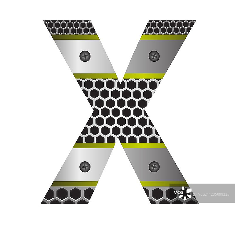 穿孔金属字母X图片素材
