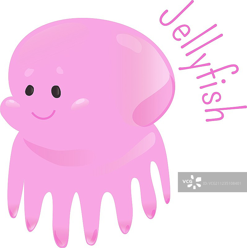 儿童水母贴纸图片素材