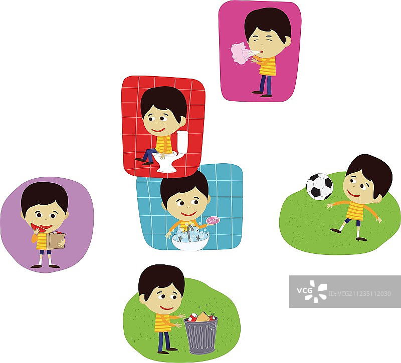 男孩踢足球图片素材