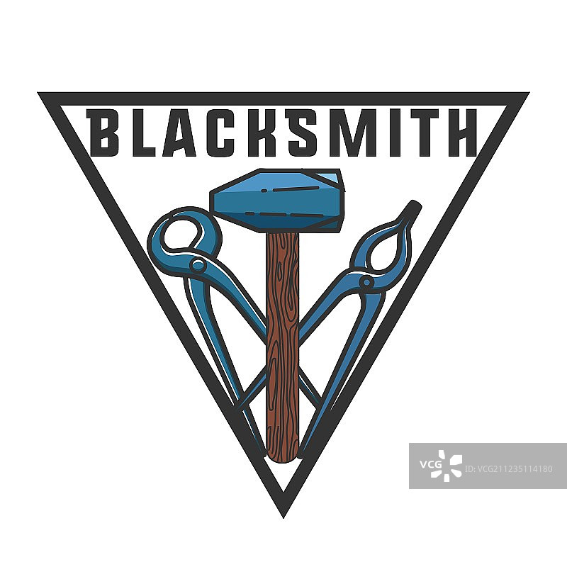 彩色复古铁匠标志图片素材