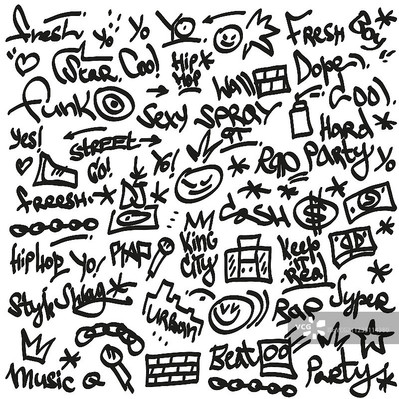 嘻哈符号涂鸦合集图片素材