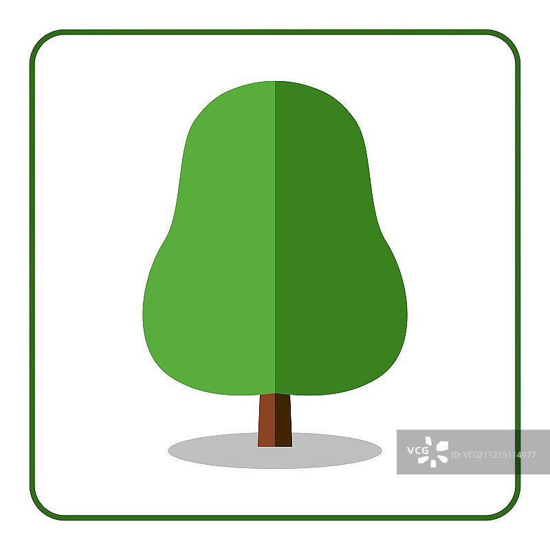 橡树椴树图标（扁平风格）图片素材