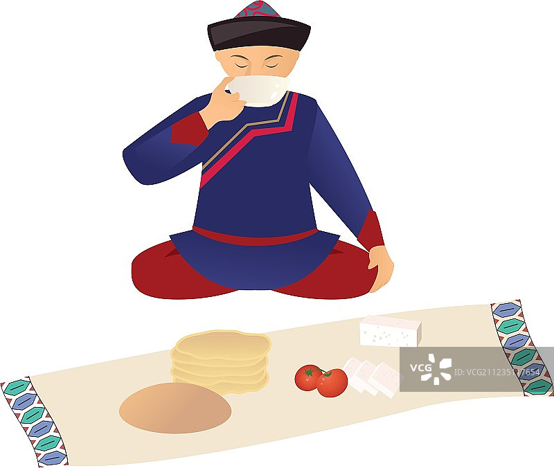 食物后面的男人图片素材