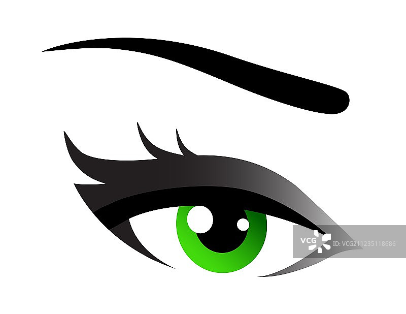 绿色的女人眼睛图片素材