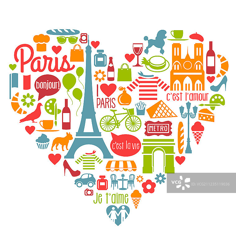 巴黎地标景点图标图片素材