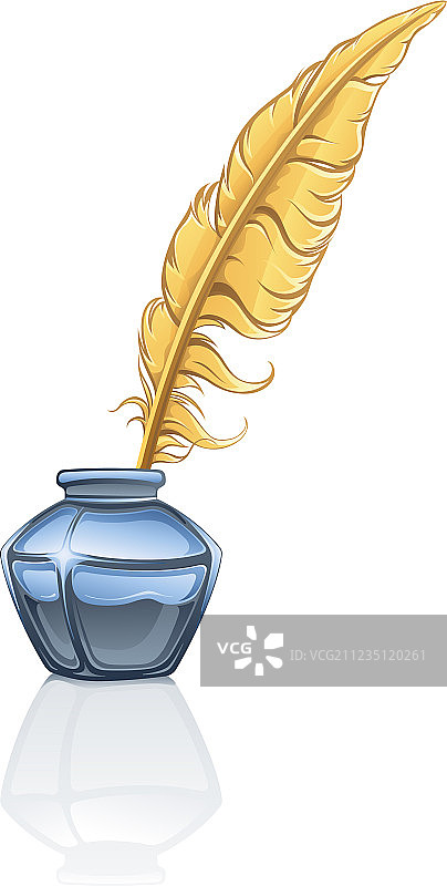 羽毛和墨水罐图片素材