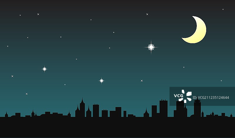 城市月亮图片素材