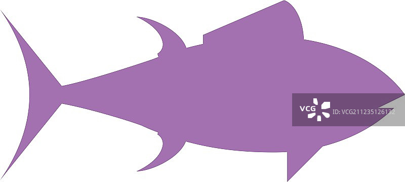 金枪鱼卡通动物扁平剪影图片素材