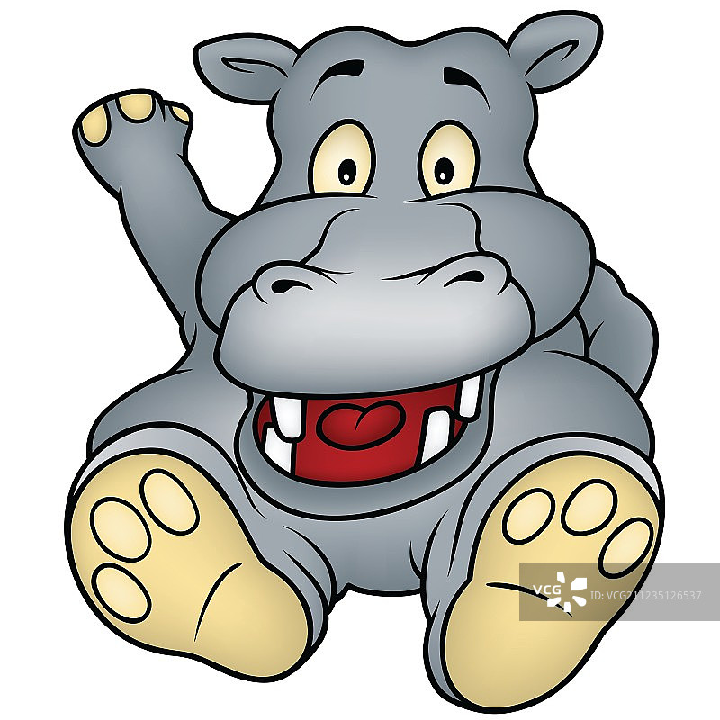 坐着的河马图片素材