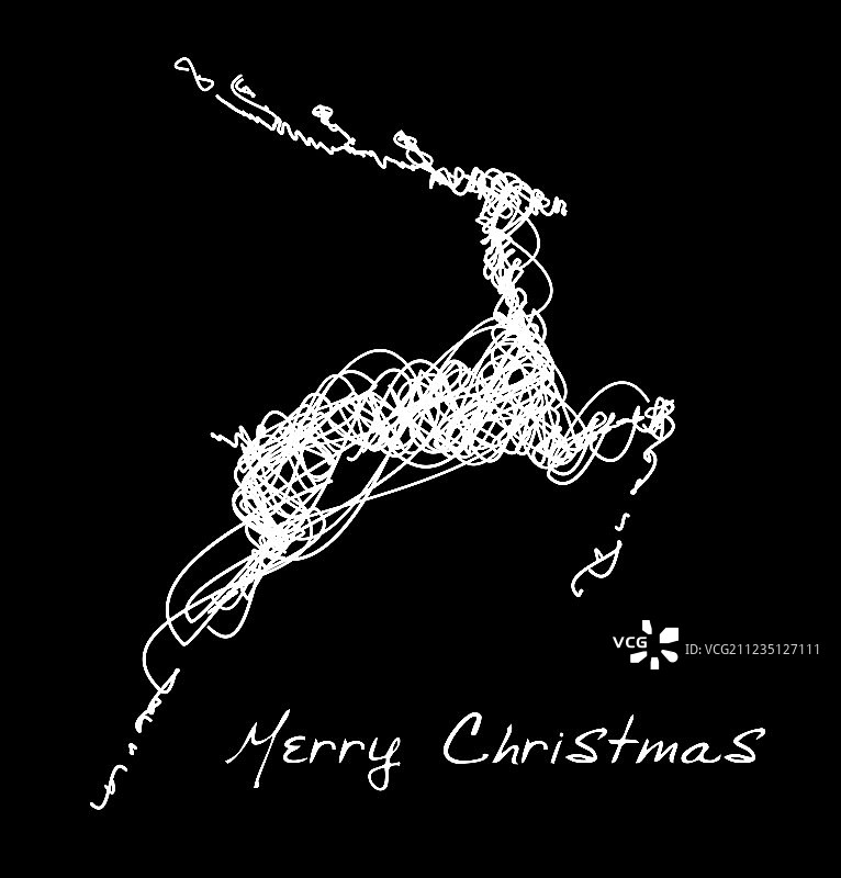 手绘跳跃的鹿图片素材