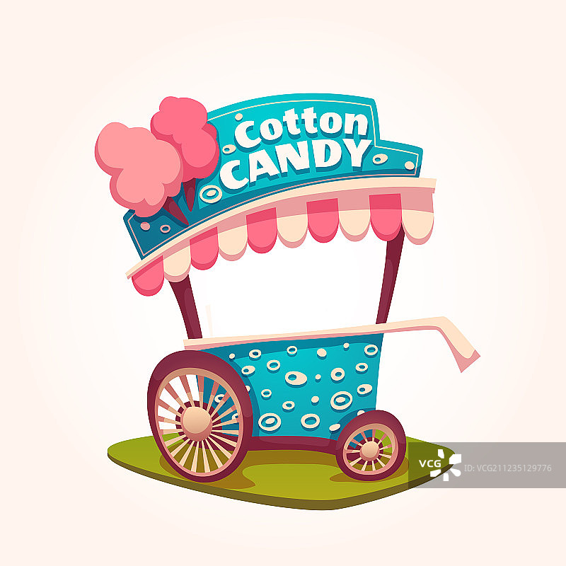 棉花糖车扁平设计图片素材