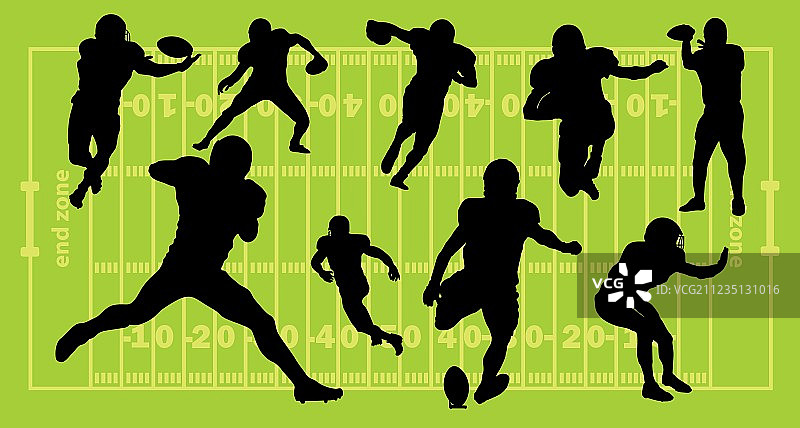 美式橄榄球剪影图片素材