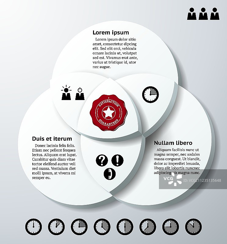 三个重叠圆圈的信息图表图片素材