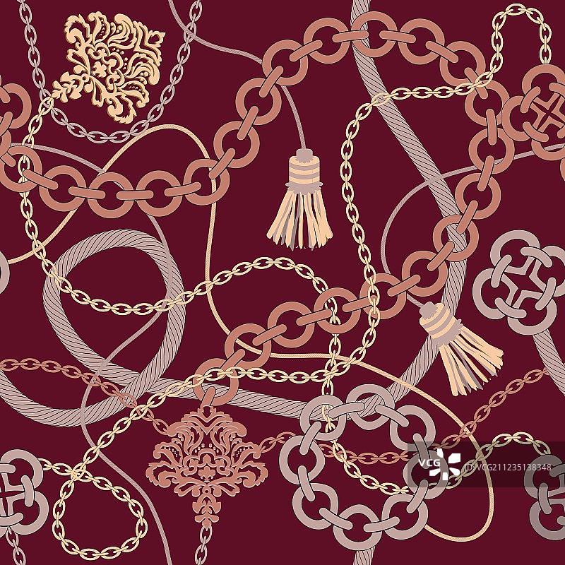 黄金链条无缝背景图片素材