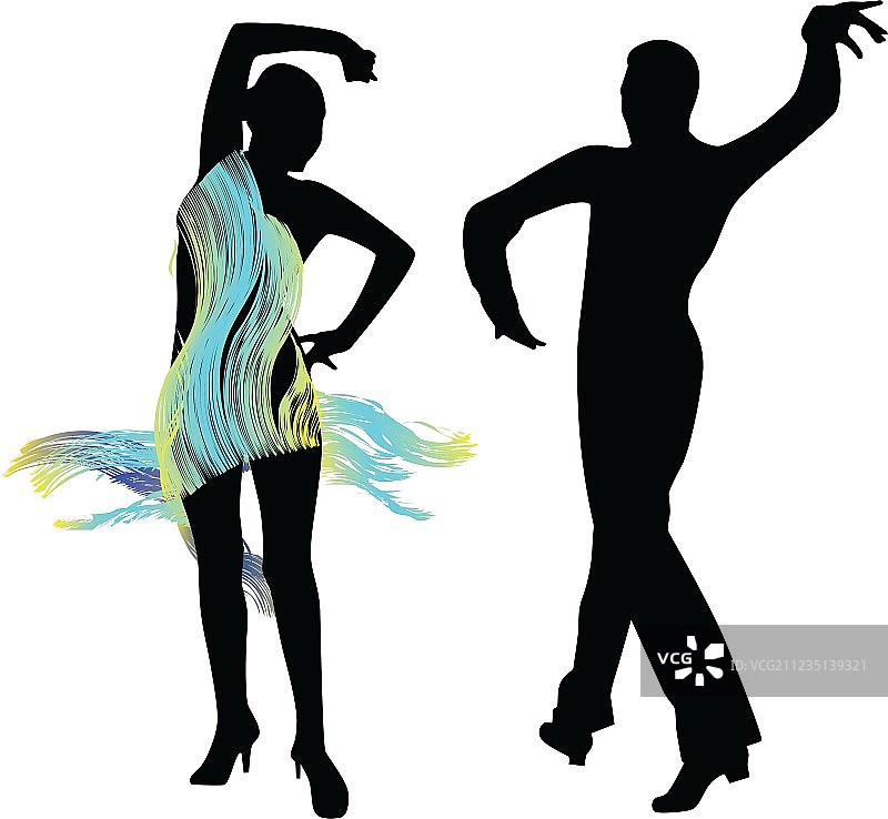 舞蹈人群剪影图片素材