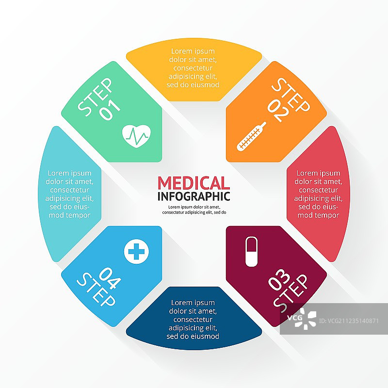 圆形加号信息图图表模板图片素材