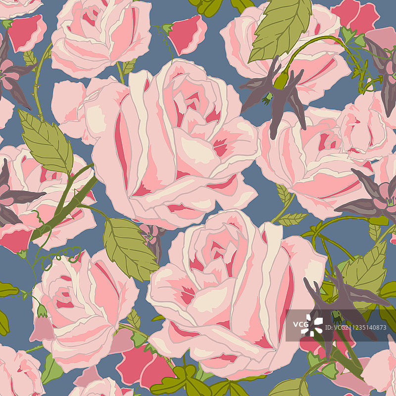 复古花卉无缝图案图片素材