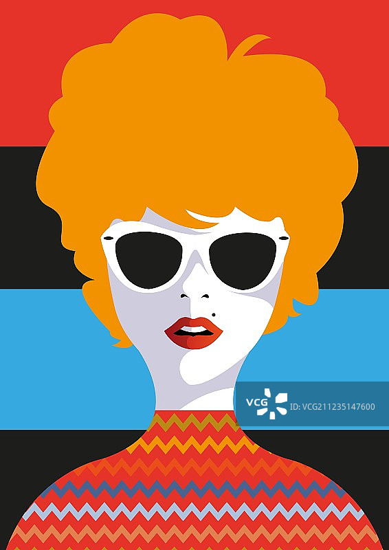 素描风格的时尚女孩图片素材