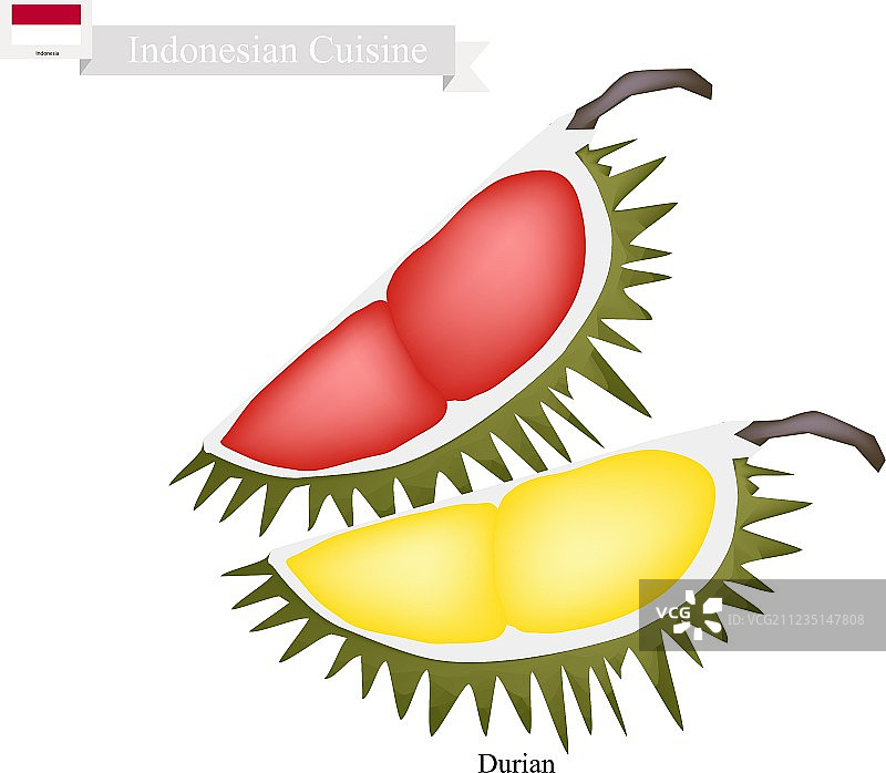 印尼著名水果成熟榴莲图片素材