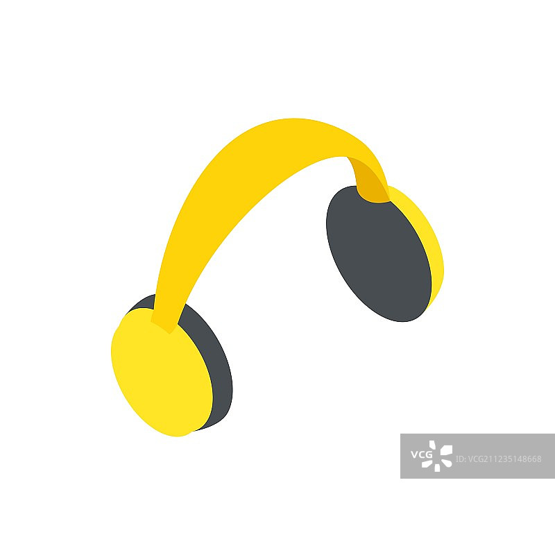 黄色防护耳机图标图片素材