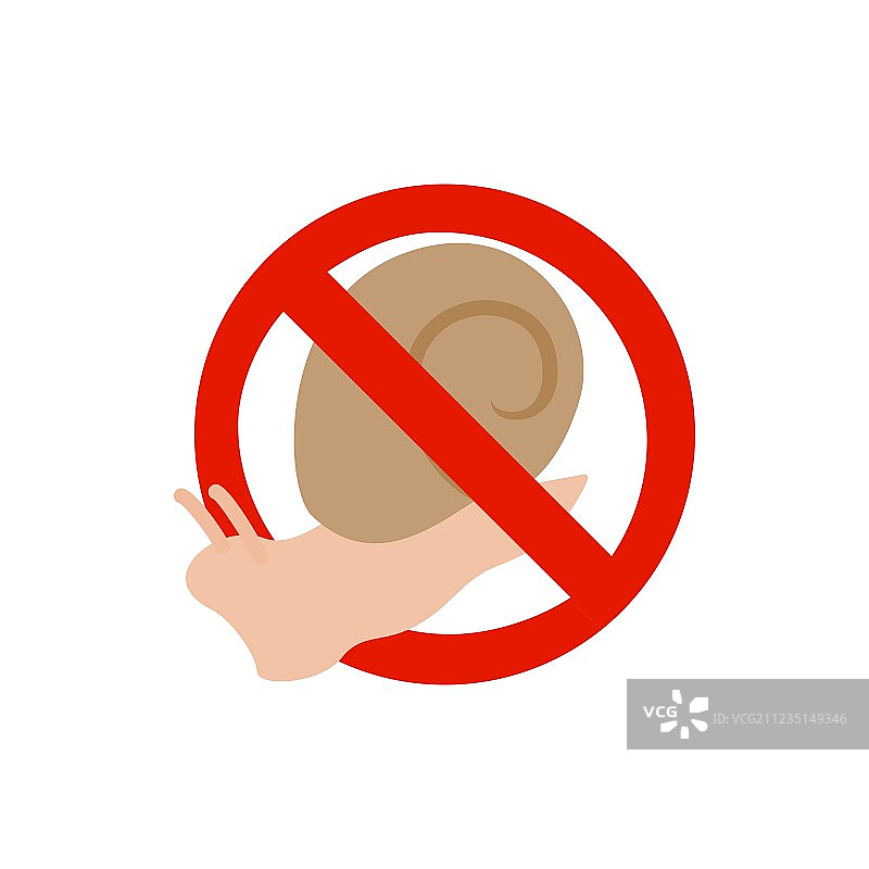 带有蜗牛图标的2.5D警告标志图片素材