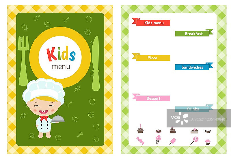 儿童菜单设计图片素材