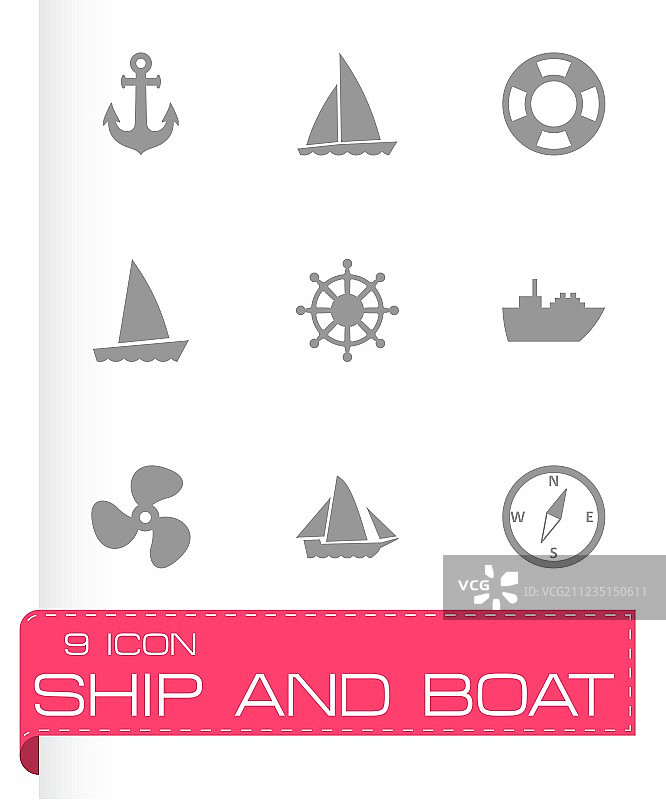 船和船图标集图片素材