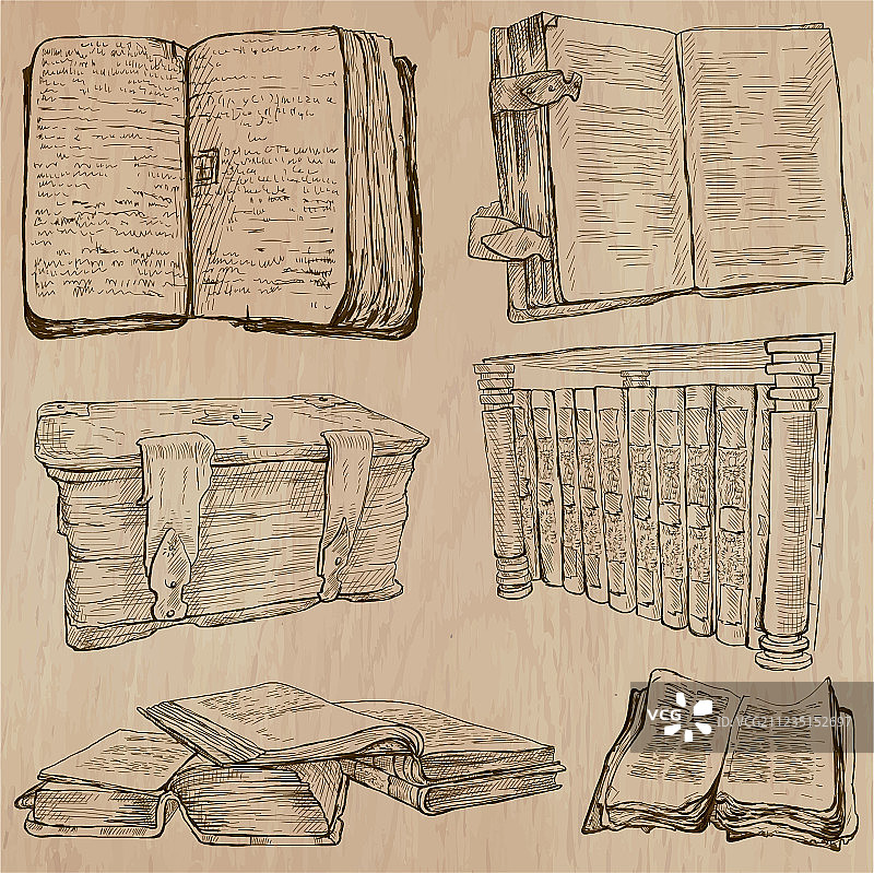 手绘书籍包图片素材